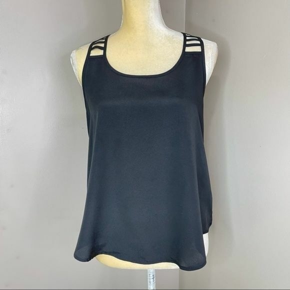 Women Cut Out Back Black Tank Top Sz Medium - Picture 5 of 12